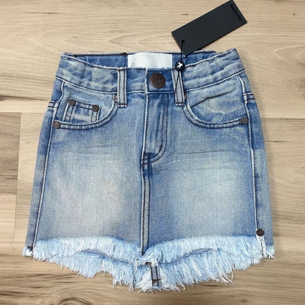 KIDS ANTIQUE 2020 MINI STRETCH HIGH WAIST DENIM SKIRT